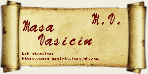 Maša Vasičin vizit kartica